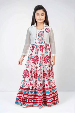 Girls Pink Maxi Dress & Jacket