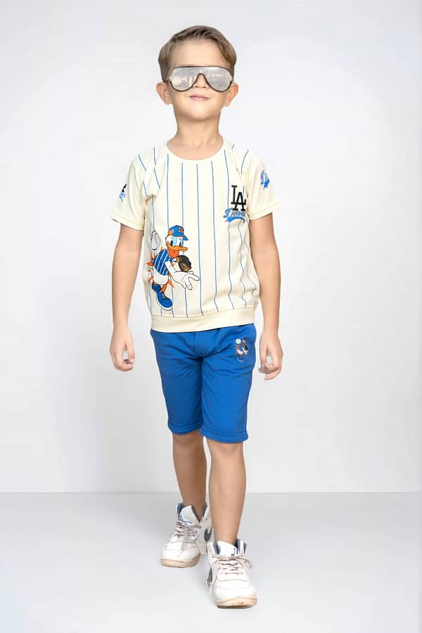 Boys' Donald Duck LA Co-ord Set – Cream & Blue