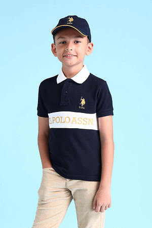 Boys Brand Printed Polo Shirt