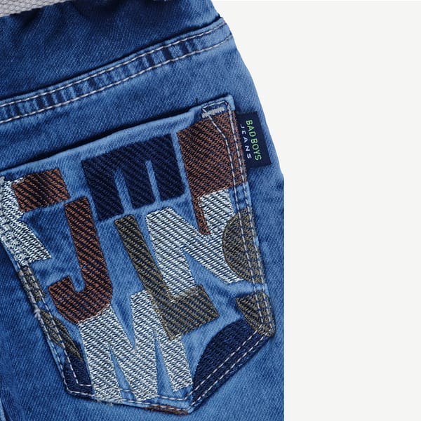 Boys Blue Denim Jeans with Adjustable Belt - Image 2