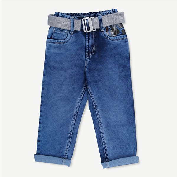 Boys Blue Denim Jeans with Adjustable Belt